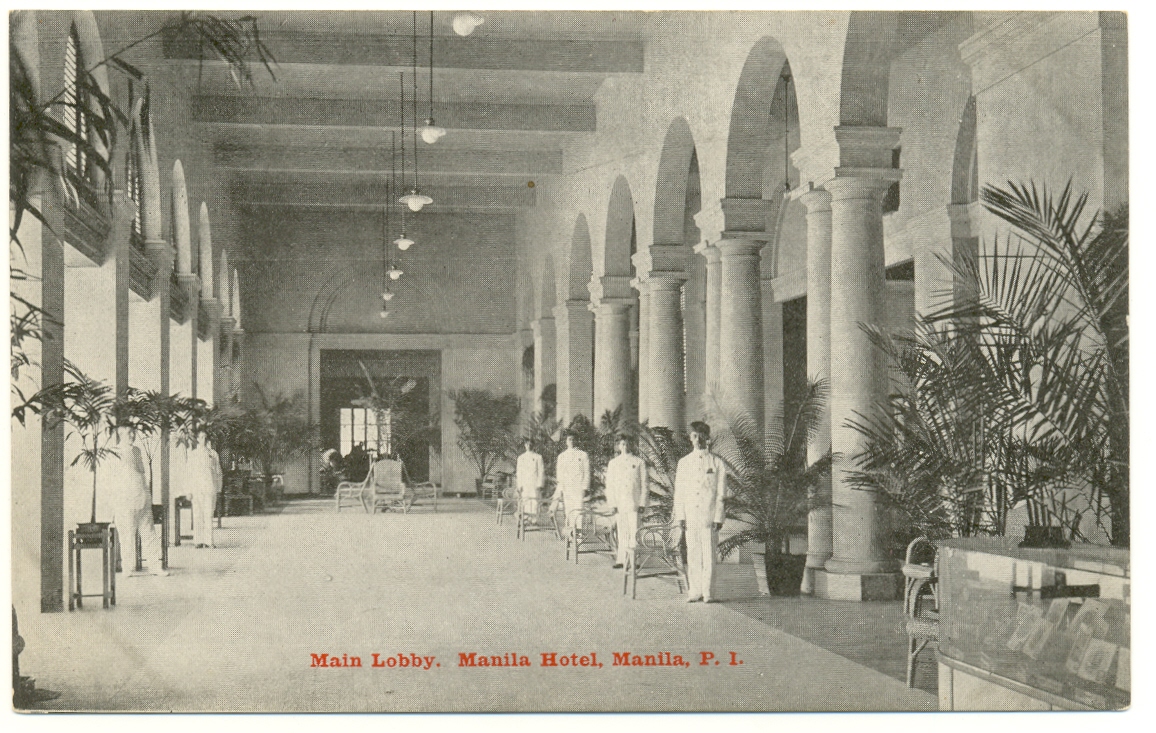Manila - main lobby of Manila Hotel Manila - main lobby of Manila Hotel