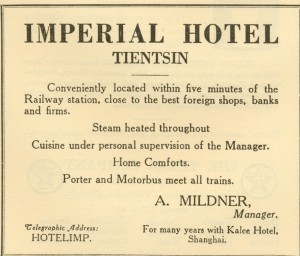 Imperial Hotel Tientsin - 1924 Imperial Hotel Tientsin - 1924