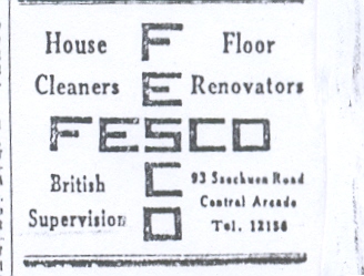 FESCO house cleaners ad - Shanghai - 1936