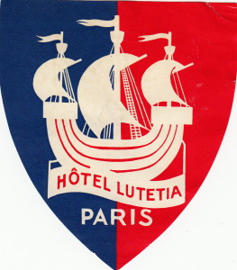 Hotel Lutetia Paris luggage label
