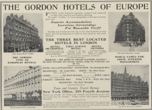 1907 Ad Gordon Hotels of Europe
