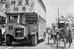 Shanghai buses and rickshaw - 1930s