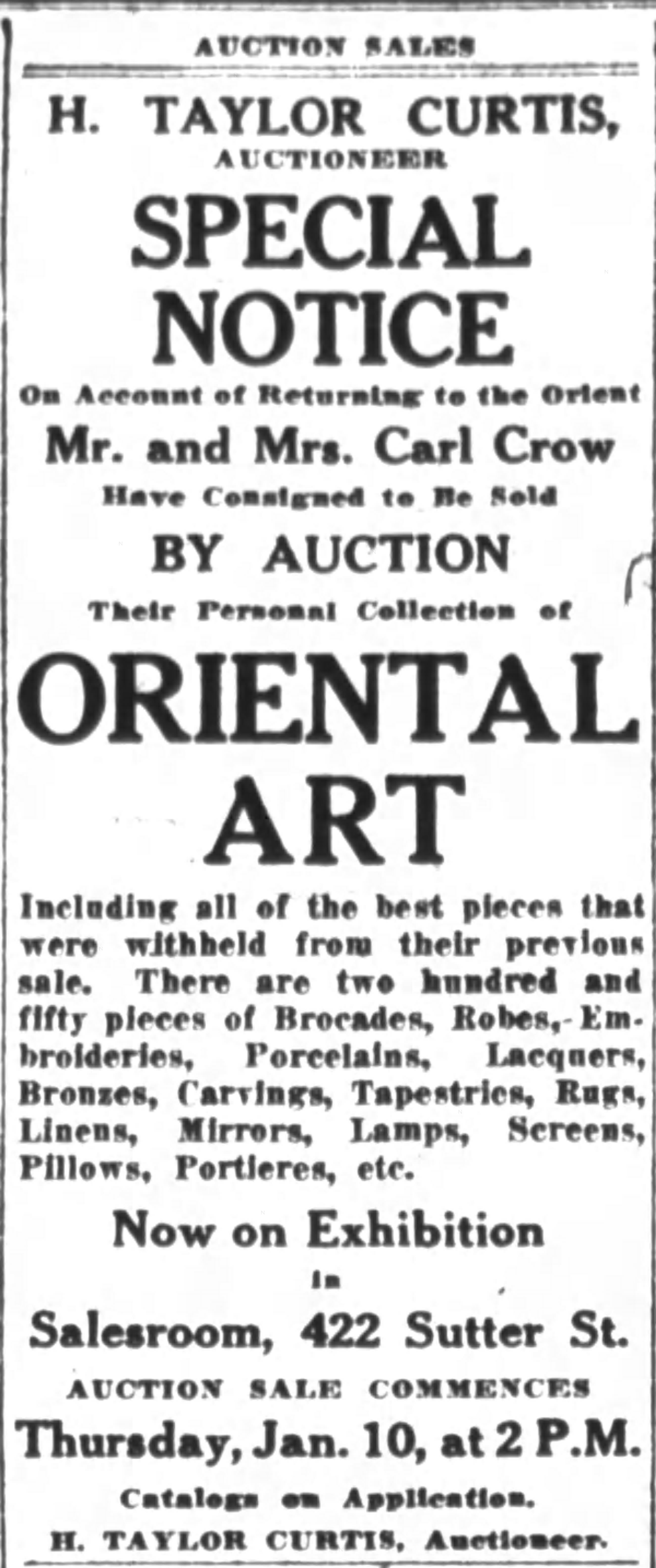 China Rhyming » Blog Archive » Carl Crow’s Most Excellent 1918 Yard Sale